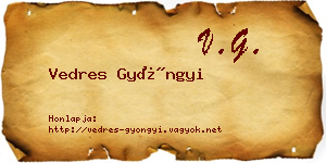 Vedres Gyöngyi névjegykártya